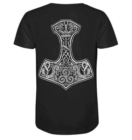 Thors Hammer Mjölnir BACKPRINT - V-Neck Shirt