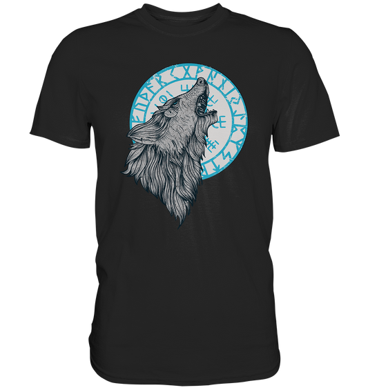 Wolf mit Vegvisir  - Premium Shirt