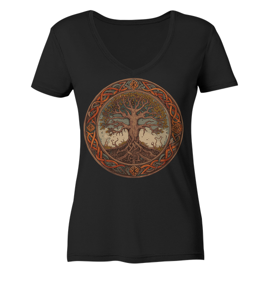 Lífsins tré - Ladies V-Neck Shirt