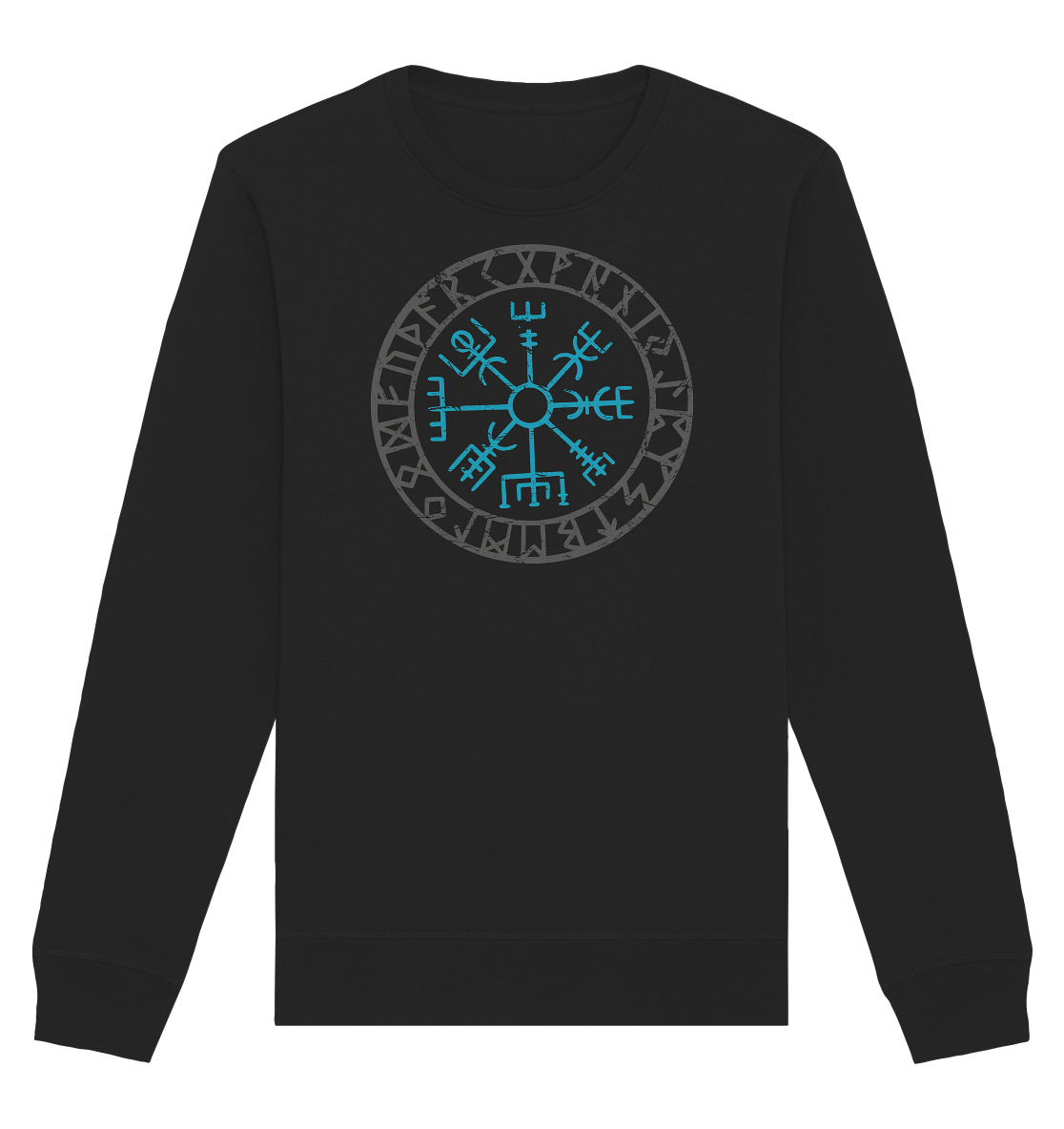 Wikinger Kompass Vegvisir blau - Organic Sweatshirt