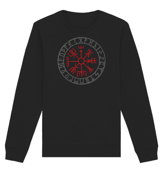 Wikinger Kompass Vegvisir rot - Organic Sweatshirt