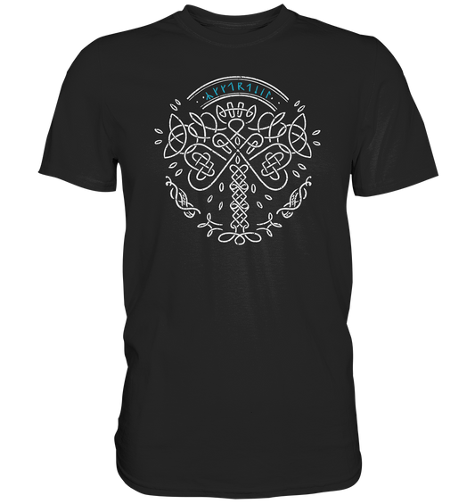 Lebensbaum Yggdrasil blau - Premium Shirt